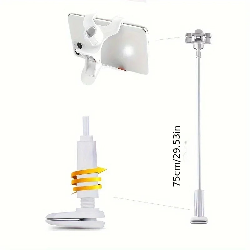 Phone Clip on Stand Holder with Grip Flexible Long Arm Gooseneck Lazy Bracket Mount Clamp for IPhone 15 Pro Max Accessories New Oasis Select