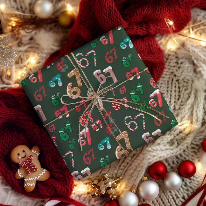 Kids' Christmas Wrapping Paper 67, Fun Santa 67 Print, Holiday Gift Wrap 67 Oasis Select