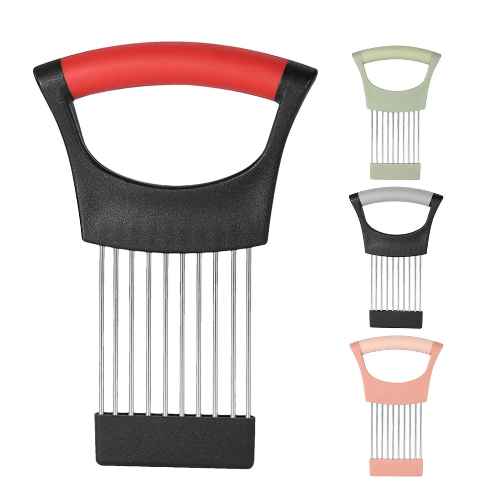 Onion Slicer stainless steel potato chip onion holder Tomato Onion Slicer Holder Vegetables Cutting Fork Kitchen Gadgets Oasis Select