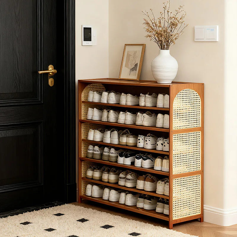 Simple shoe cabinet home door multi-layer baffle shoe rack corridor entrance economical home storage simple shoe cabinet Oasis Select