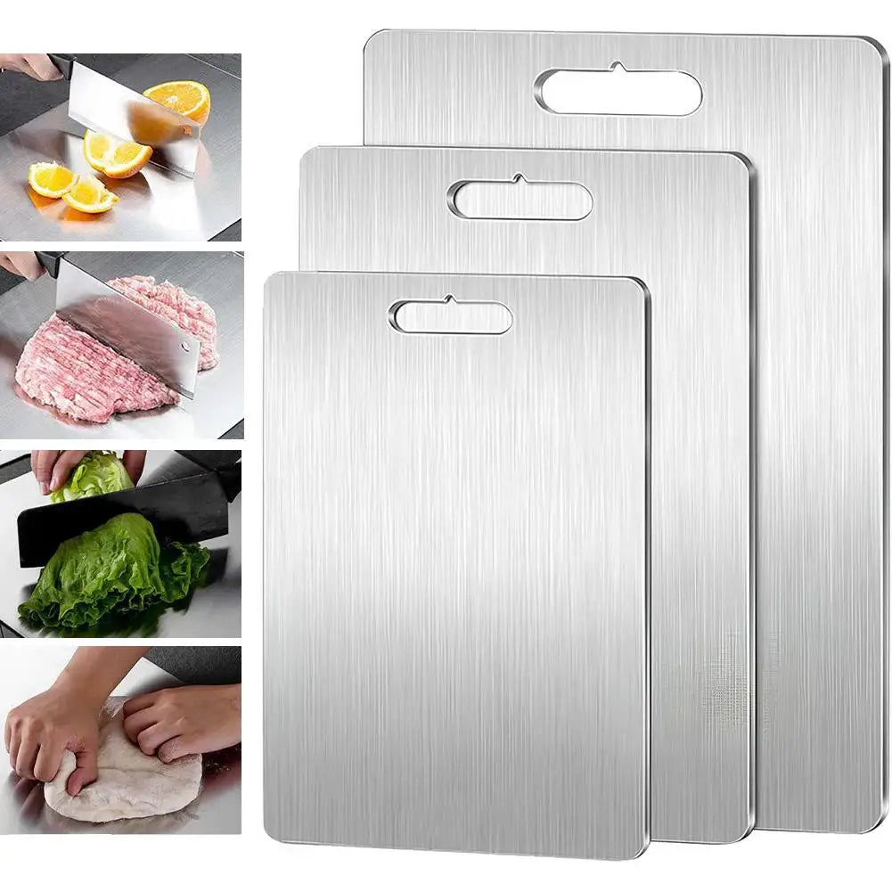 Titanium Cutting Boards for Kitchen, Stainless Steel Cutting Board, 304 Stainless Steel Double-Sided Food Grade Cutting Board Oasis Select