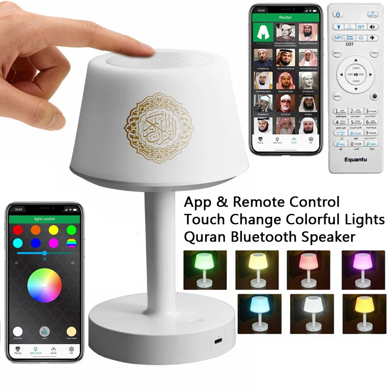 Quran Azan Bluetooth Speaker & Night Light – 16 Reciters