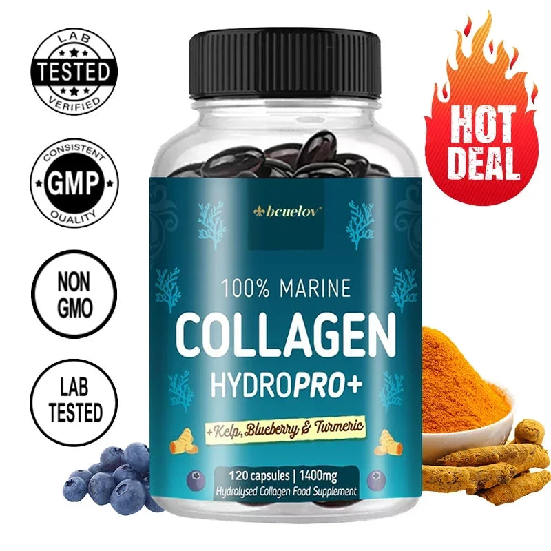 Hydrolyzed Marine Collagen Capsules – Skin, Hair & Nail Support