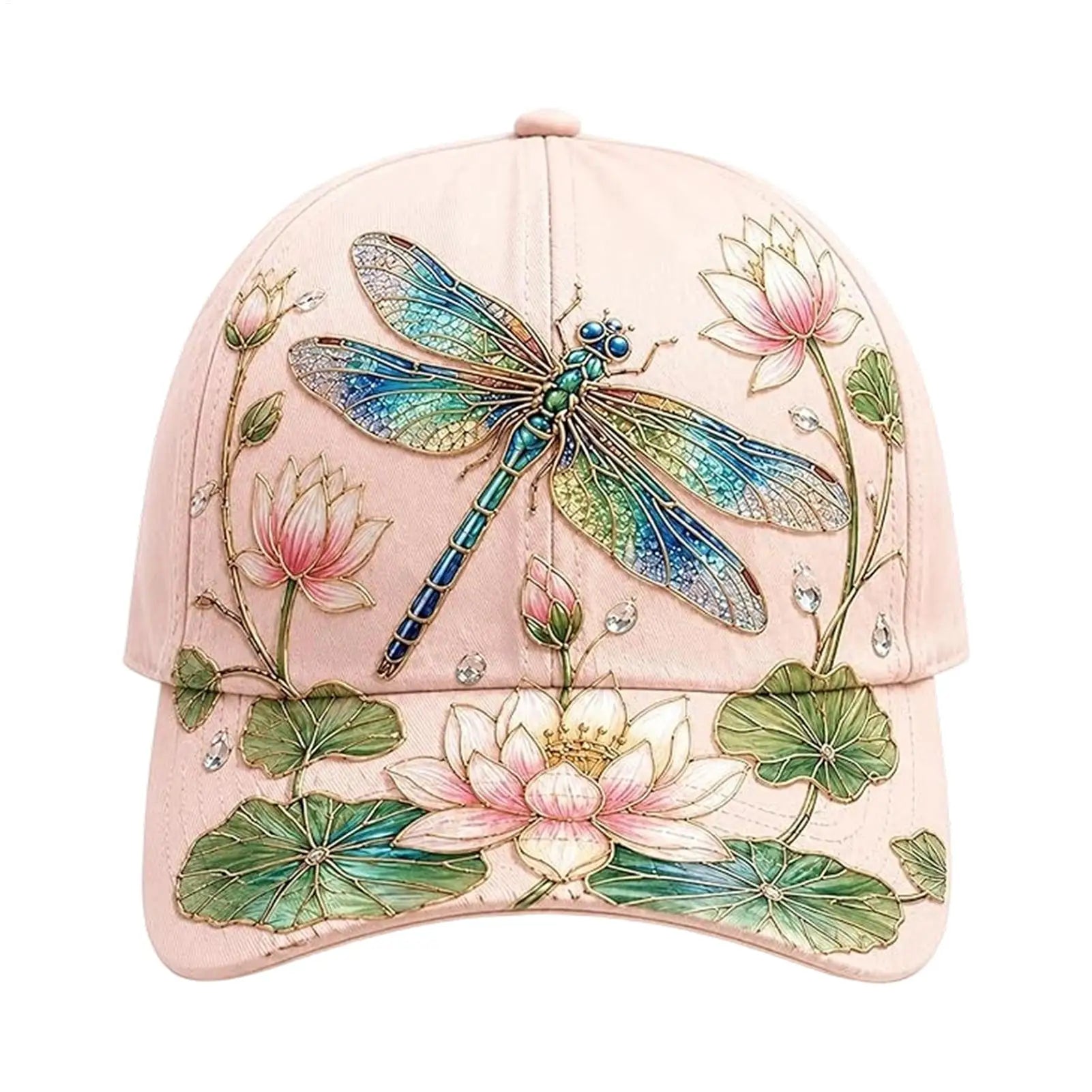 Breathable Garden Morning Cap Adjustable Animal Pattern Sports Sun Hat Soft Cotton Hummingbird Flowers Baseball Cap Outdoor Oasis Select