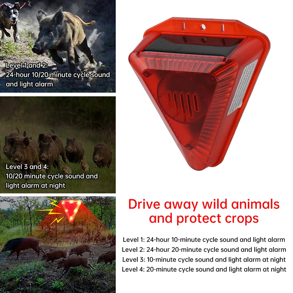Outdoor Solar Infrared Motion Sensor Alarm 129db Siren Strobe Light IP55 Waterproof Villa Farm Yard Garden Security Alarm System Oasis Select