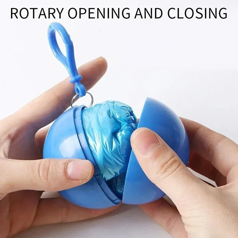 New Portable Disposable Raincoat Keychain Compression Ball Pocket Ball Outdoor Adult Travel Hangable Poncho Camping Gear Oasis Select