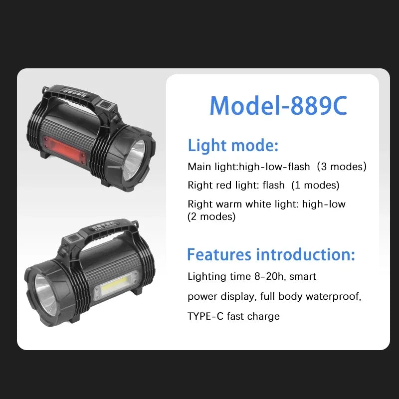 POCKETMAN 3800LM LED Searchlight USB Rechargeable Waterproof