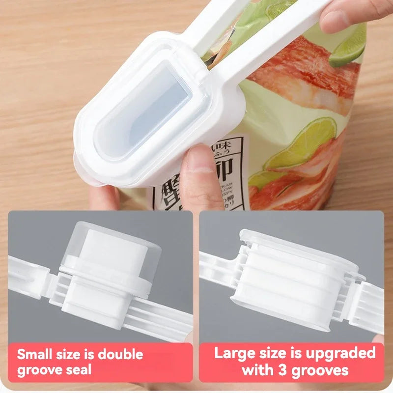 1/2pcs Food Bag Clips, With Lid Sealing Clips, Milk Powder Snack Clips Sealer, Kitchen Food Moisture-Proof Chips Milk Bag Clips Oasis Select