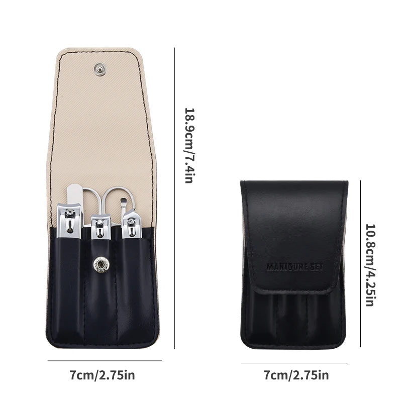 Manicure Set 6Pcs Professional Stainless Steel Pedicure Kit Grooming Kit Fingernail & Toenail Clippers Set Manicure Kit with Lux Oasis Select black