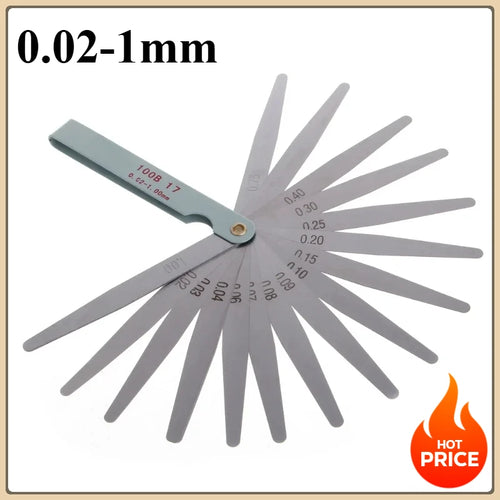 17-Blade Metric Feeler Gauge 0.02–1mm | Engine Valve Tool Feeler Gauge Set Oasis Select