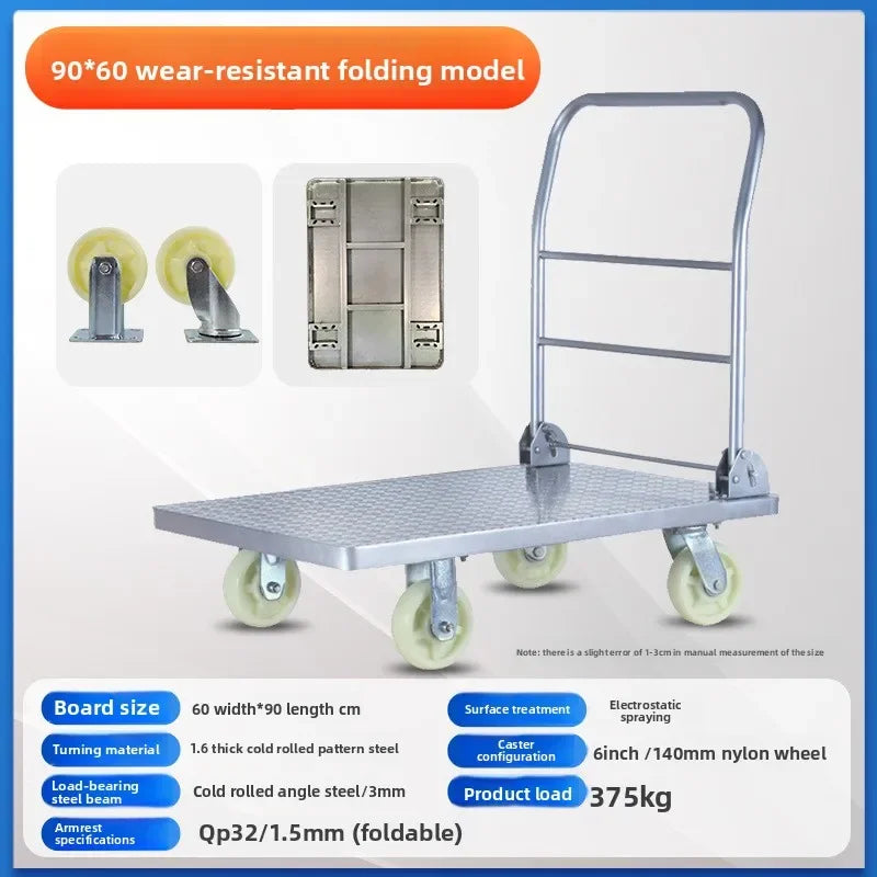 Multi-functional trolley flatbed trailer moving flatbed trailer trolley pulling load bearing folding trailer Oasis Select 90-60-6A