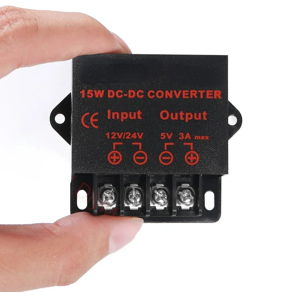 12V/24V to 5V 5A 15AMP 3A 10A 24V to 5V 12V to 5V 15A Car Step Down Reducer DC Converter Voltage Regulator for Car Oasis Select