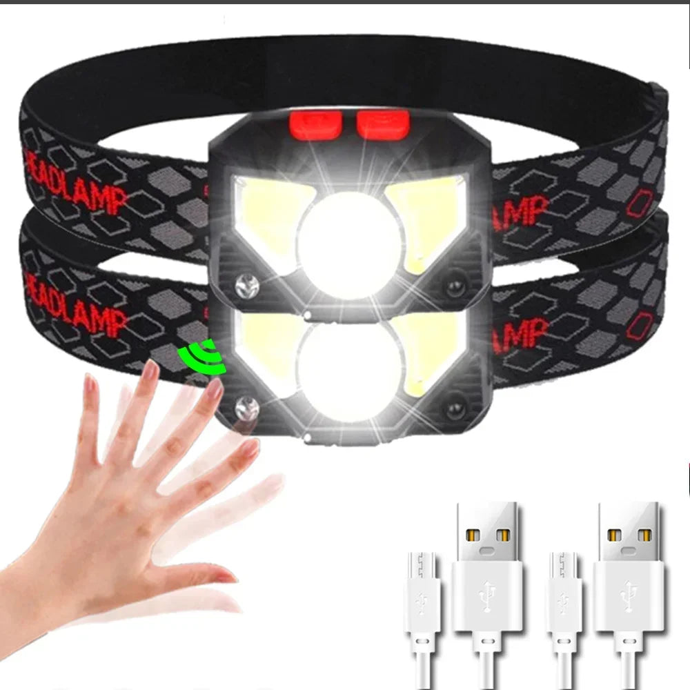 LED Sensor Headlamp USB Rechargeable – 500LM 6 Modes IPX4