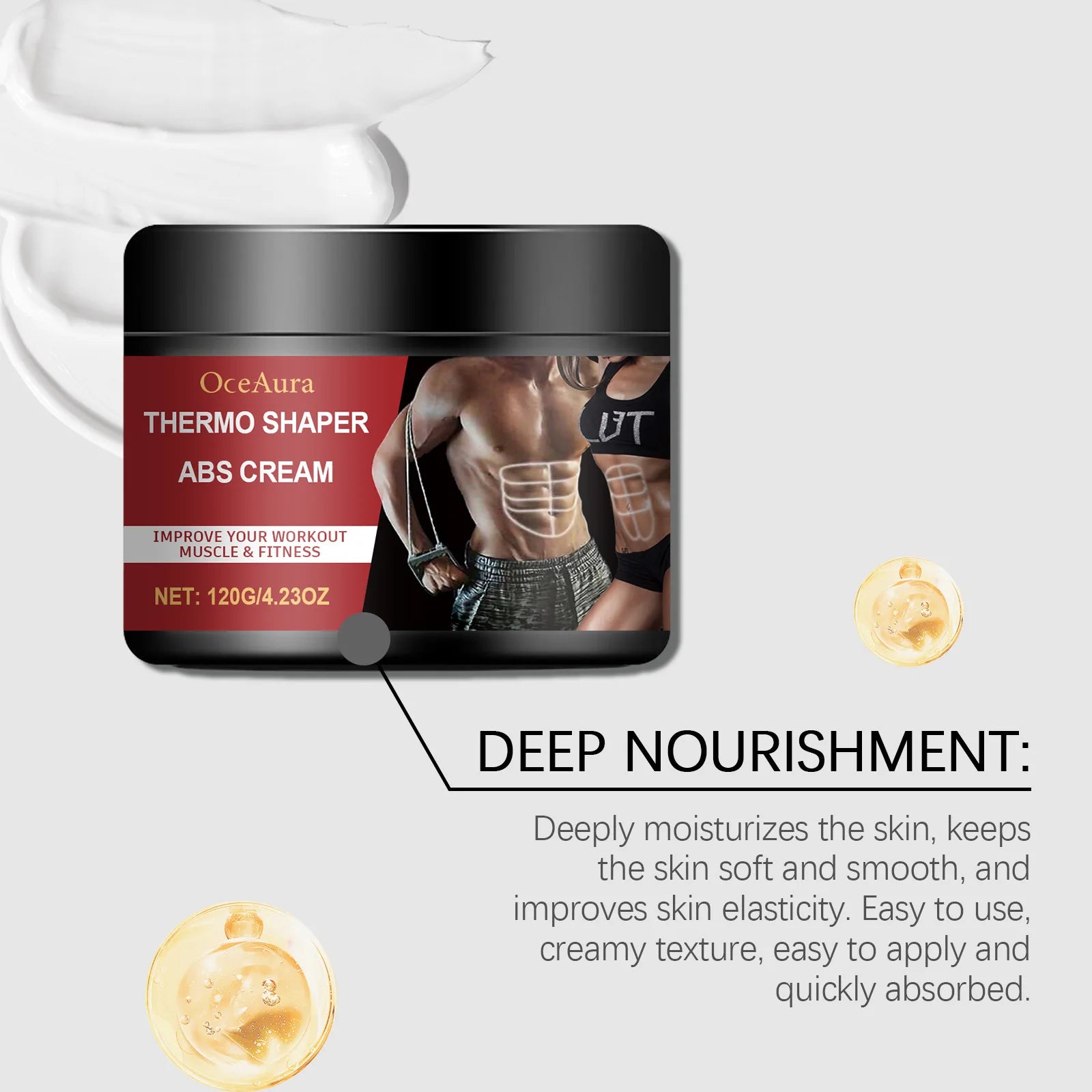 Oceaura Abdominal Tightening Cream Anti Cellulite Moisturizing Lifting Fat Burn Exercise Body Skin Shaping Belly Firming Creams Oasis Select