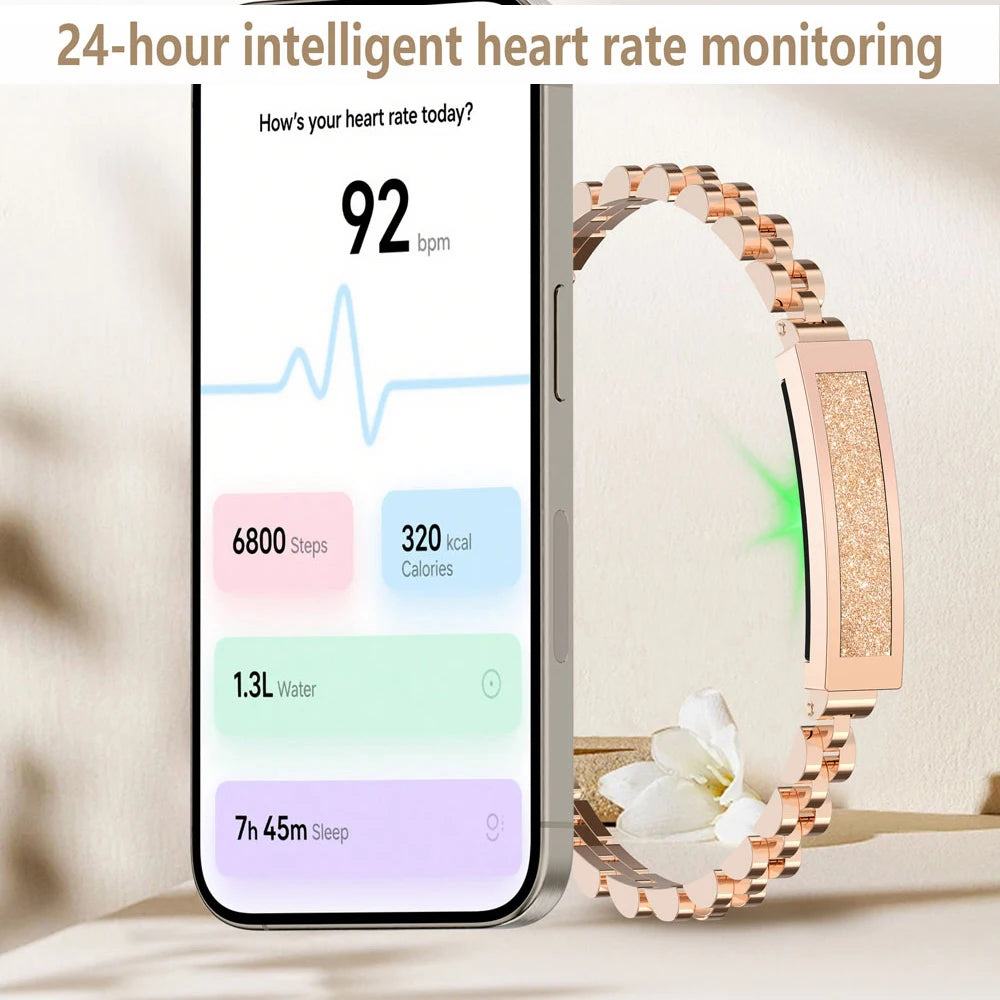 Ultra Thin Wristband Lady Waterproof Smart Chain Bracelet For Women Bluetooth Connected APP Sleep Heartrate Monitor Multi Sports Oasis Select