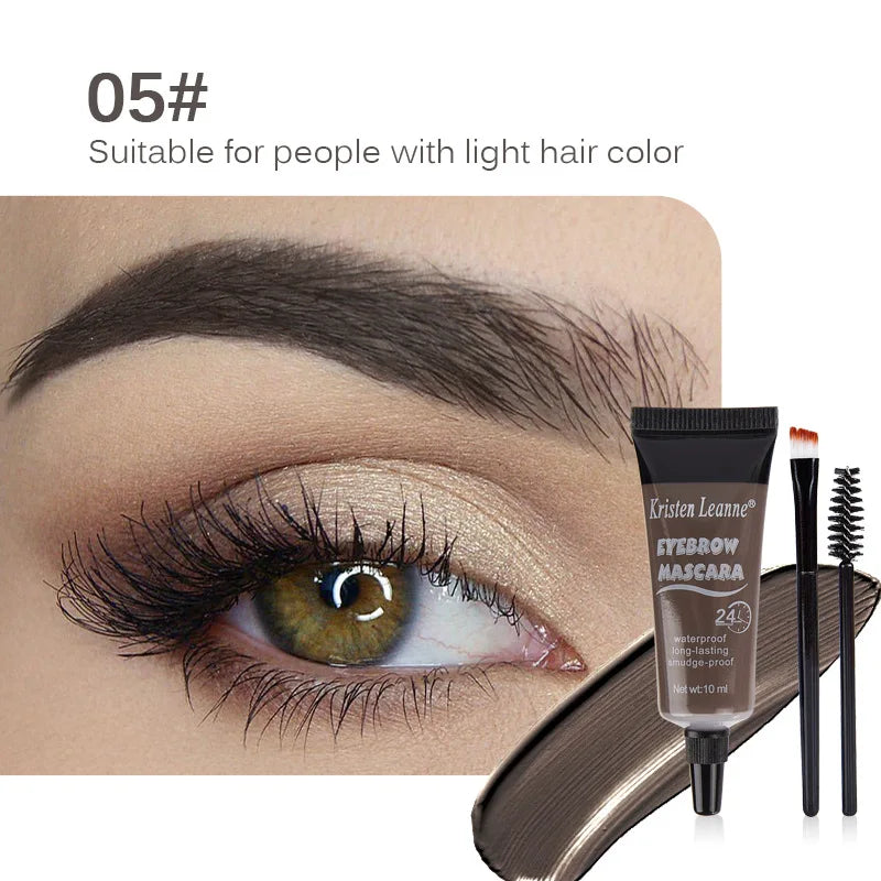 6 Colors Eyebrow Dye Creamt 1pcs - Waterproof Tint Gel with Makeup Brush Long-Lasting Formula Eyebrow Gel & Dye Oasis Select 05