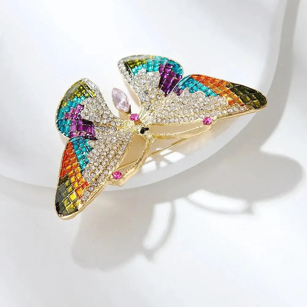 Trendy Multicolour Alloy Butterfly Brooches For Women Metal Crystal Insect Brooch Party Birthday Winter Jewelry Oasis Select