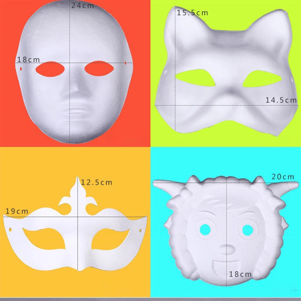 DIY Paper White Masks Create Artistic Craft From Theater And Halloween Costumes Party Masquerade Kids Painting Toy Oasis Select