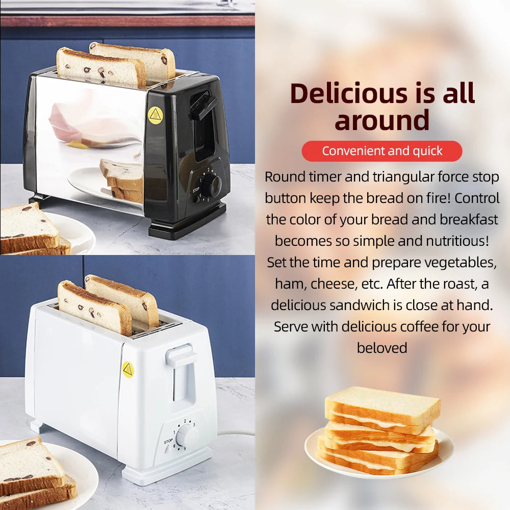 URGGU 2-Slice Wide Slot Toaster | 6 Browning Levels, Auto Pop-Up