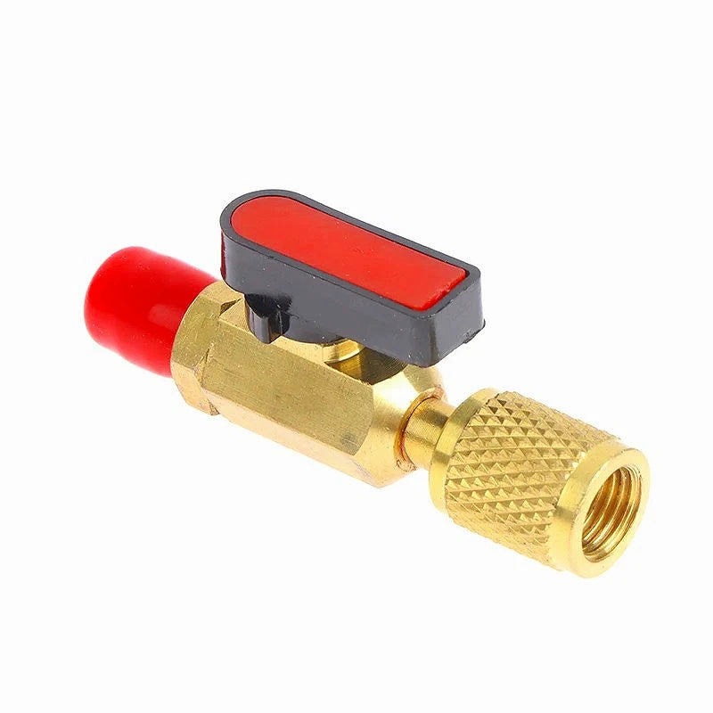 Three Color 1/4 "external Thread To 1/4" Internal Thread SAE Straight Through Ball Valve Refrigerant R22 AC Load Oasis Select Red Ball valve