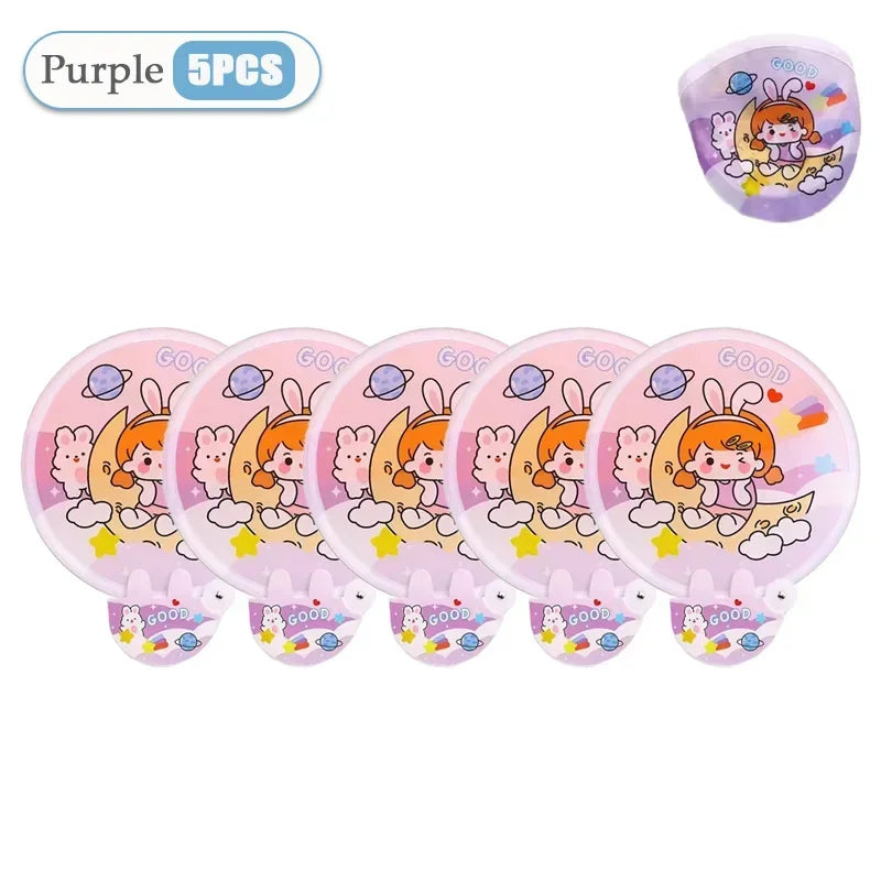 1-20PCS Mini Handheld Folding Fan with Handle Cute Portable Chinese Style Summer Cooling Gift for Travel Outdoor Party Essential Oasis Select Purple-5PCS