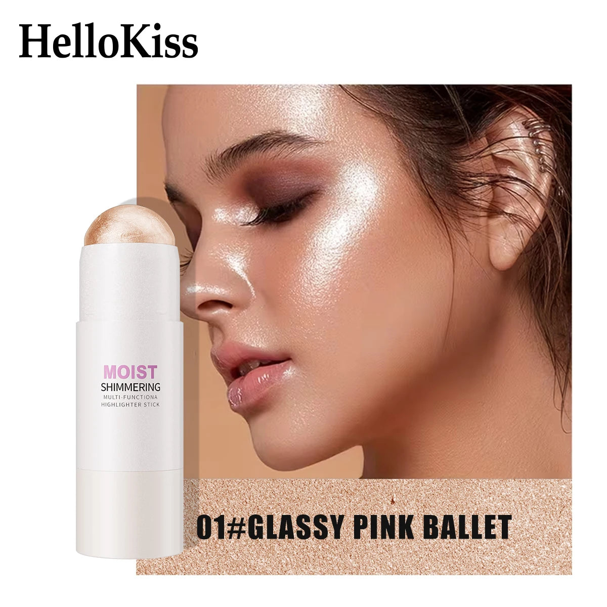 Hello Kiss 5-Color 3D Highlighter Contour Bronzer Shimmer Stick
