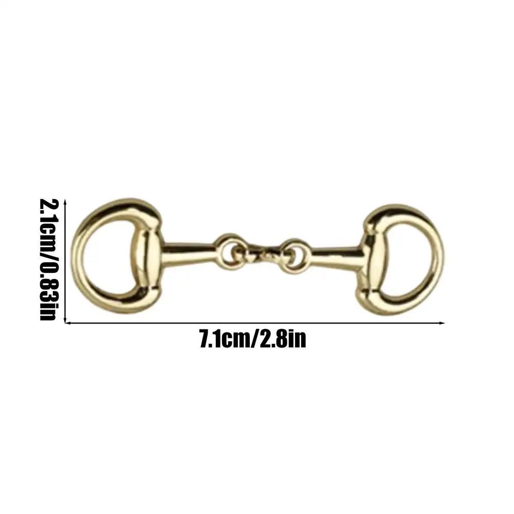 1PC Double D-Ring Snaffle Bit Alloy Equestrian Connecting Clasp D-Ring Snaffle Bit Connectors for Shoes Decoration Loafers Purse Oasis Select Gold 1PC