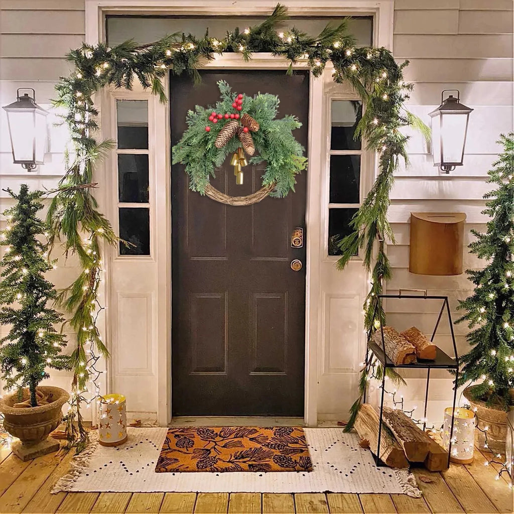 2025 Christmas Wreath Boho Wreath Christmas Day Wreath Home Decoration Door Wall Decoration, Christmas Festival Wreath Decor Oasis Select