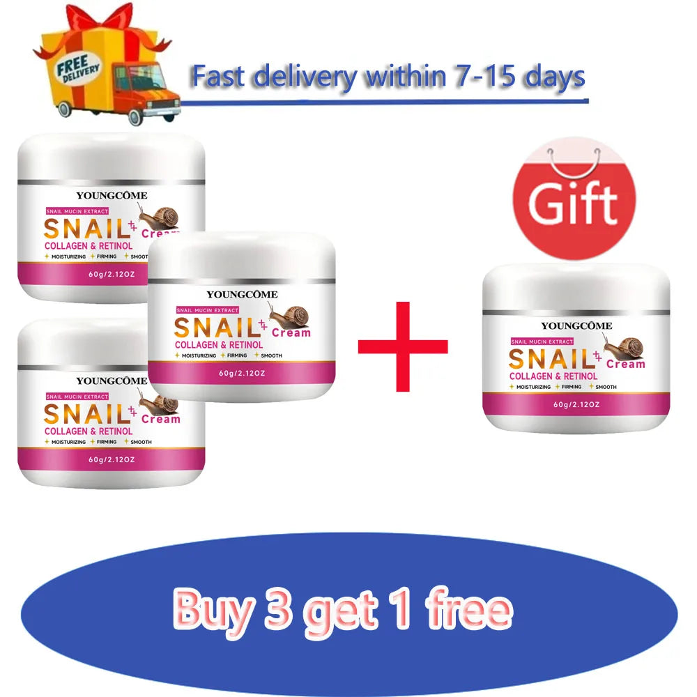 YOUNGCOME Snail Mucin Collagen Anti-Aging Day Cream 30/60g Anti-Aging Face Cream Oasis Select 60G-4PCS
