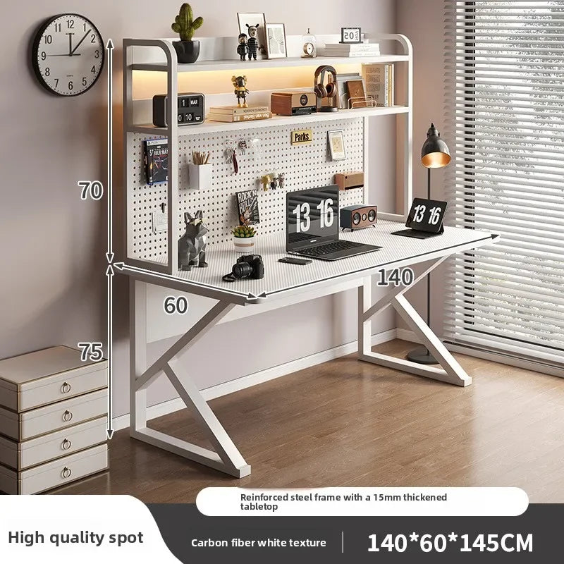 Multi-functional Computer desk Desktop with hole board Desk bookshelf Integrated table Bedroom Home office workbench Durable Oasis Select