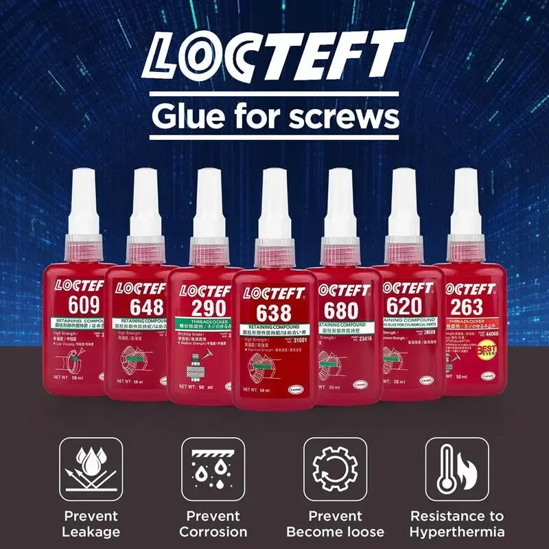 1pc 50ml Threadlocker Screw Glue Quickly Cured Thread Locking Agent Anaerobic Adhesive Corrosion-Resistant Anti-Loosening Glue Oasis Select