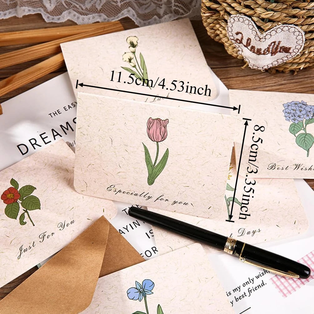 Tulip Thank You Cards Cardstock Flower Card Greeting Cards Assortment with Envelopes Sealing Stickers Birthday Party Wedding Oasis Select