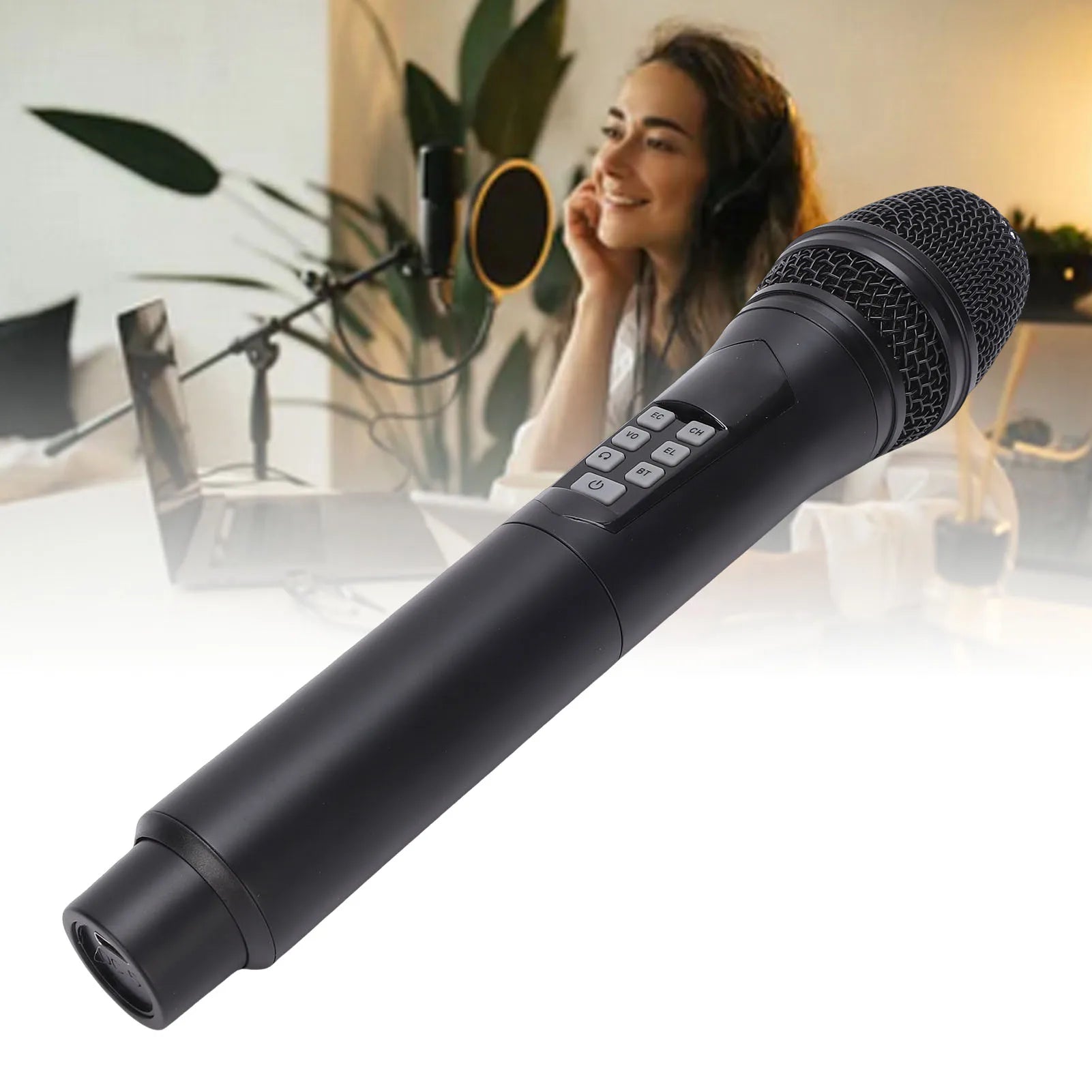 Wireless Handheld Microphone Bluetooth 2.4G Noise Reduction Portable Dynamic Mic with Sound Effects and Voice Changer Oasis Select