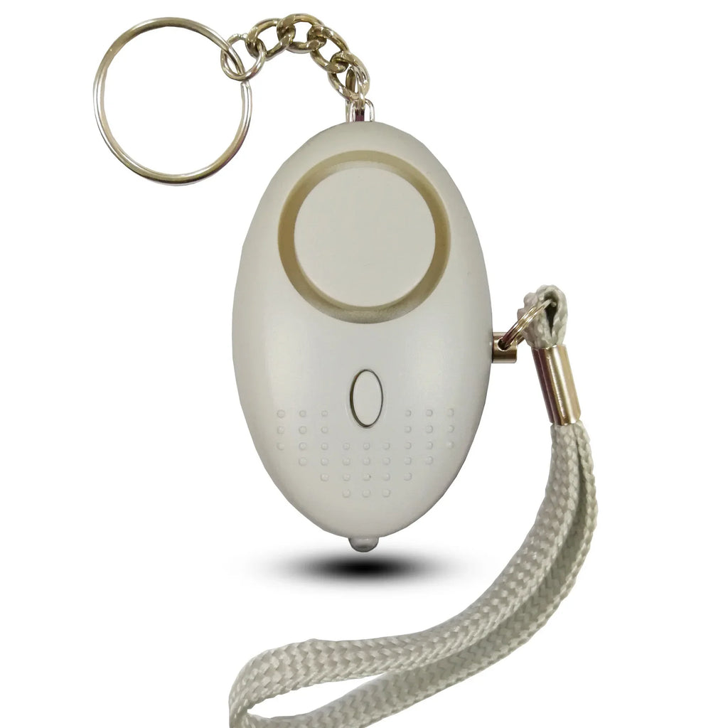 130DB Personal Security Alarm Emergency with LED Buckle Key Lights Emergency Safety Alarm for Women Men Children Elderly Oasis Select WHITE
