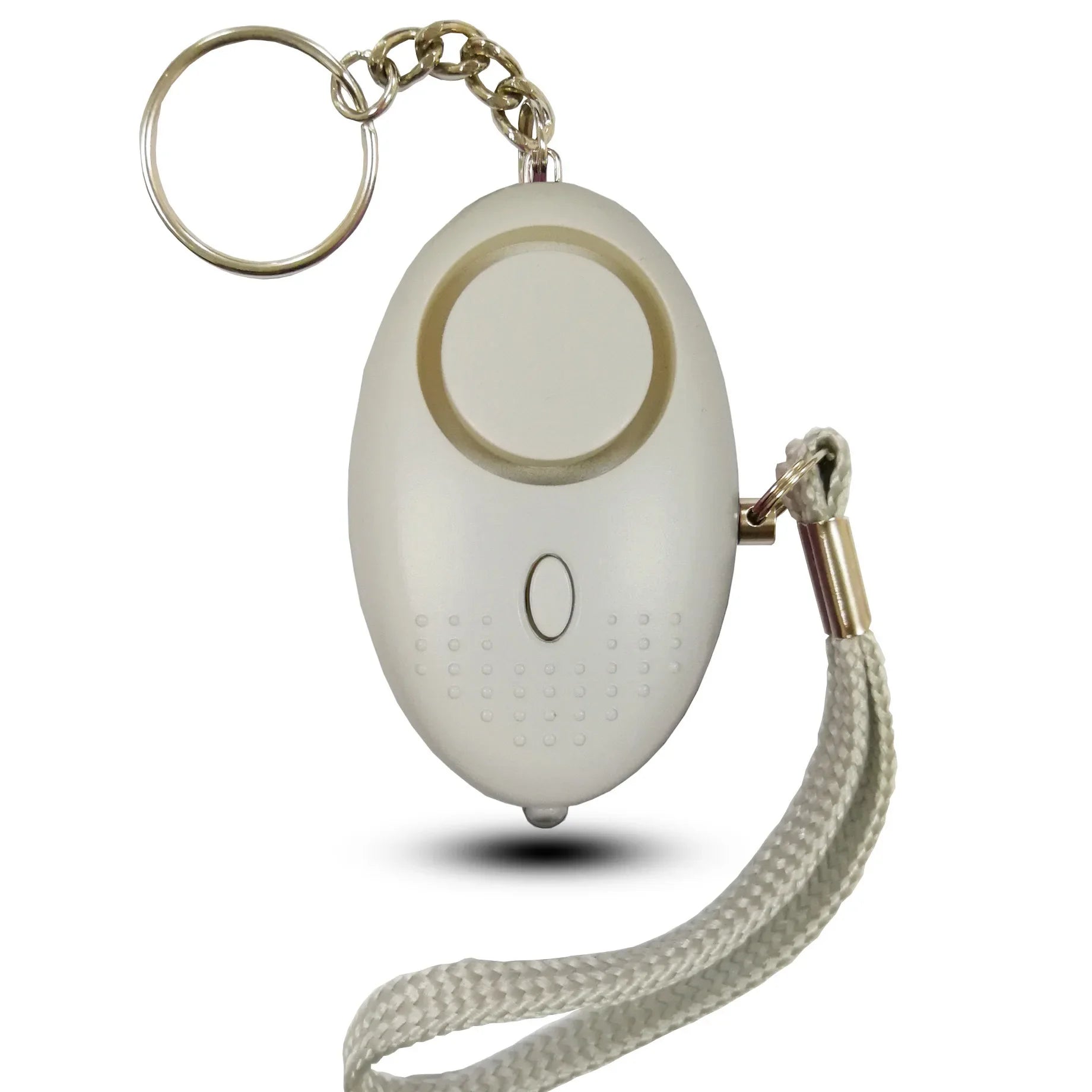 130DB Personal Security Alarm Emergency with LED Buckle Key Lights Emergency Safety Alarm for Women Men Children Elderly Oasis Select WHITE