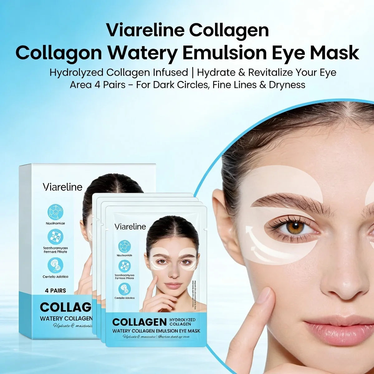 Collagen Eye Patches Reduce Fine Lines Dark Circles Hydrate Firm Maintain Soft Smooth Eye Contour Skin Eye Care Oasis Select