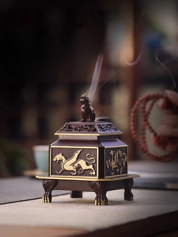 Pure Copper Incense Burner Household Indoor Incense Burner Coiled Incense Chinese-style Decorative Item Oasis Select