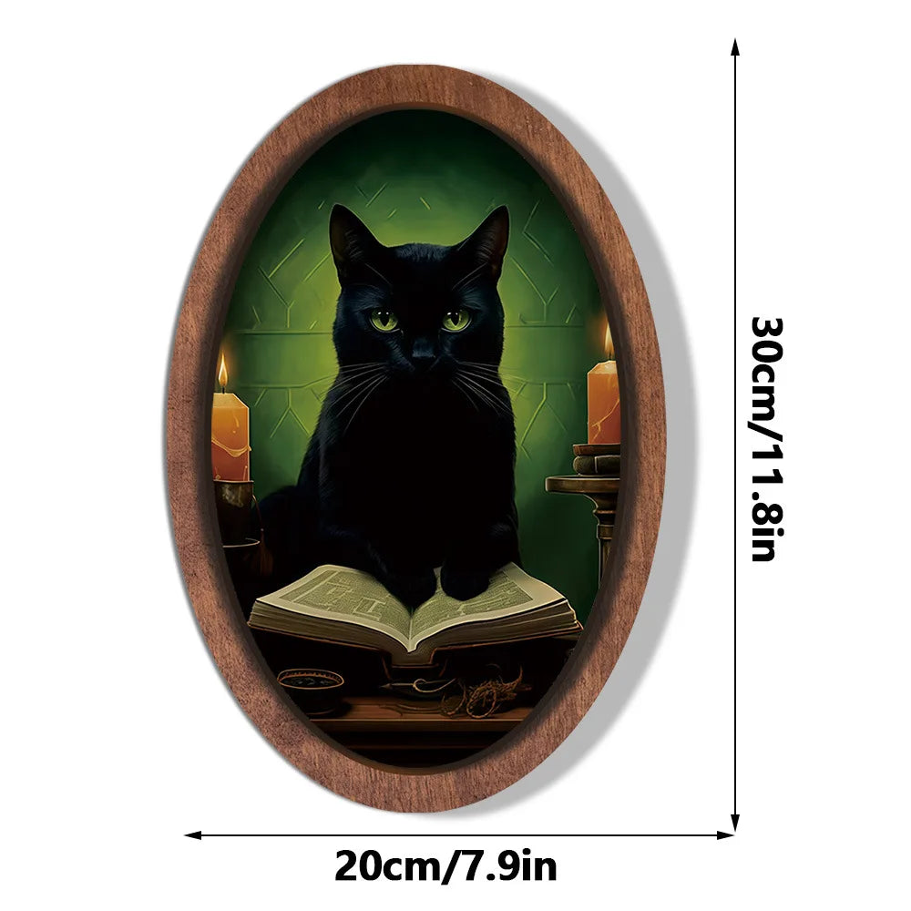Halloween Ghost Wooden Photo Frame Painting Retro 3D Hanging Plaque Festival Decor Wall Sticker for Home Party Wall Decor Oasis Select MZ1153 Medium