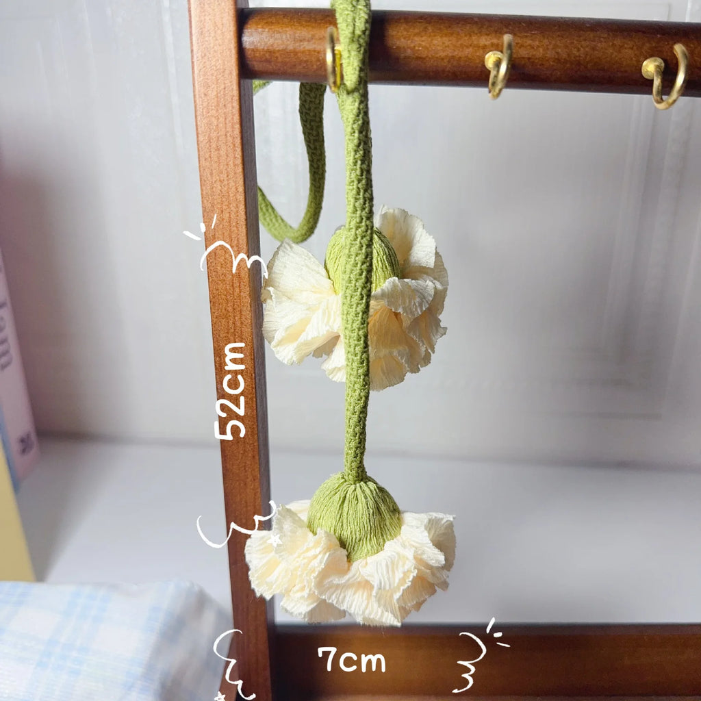 1pcs Carnation-Flower Curtain Tiebacks Rope No Drill Rope Curtain Holdbacks Rope for Home Office Shower Bedroom Decoration Oasis Select white