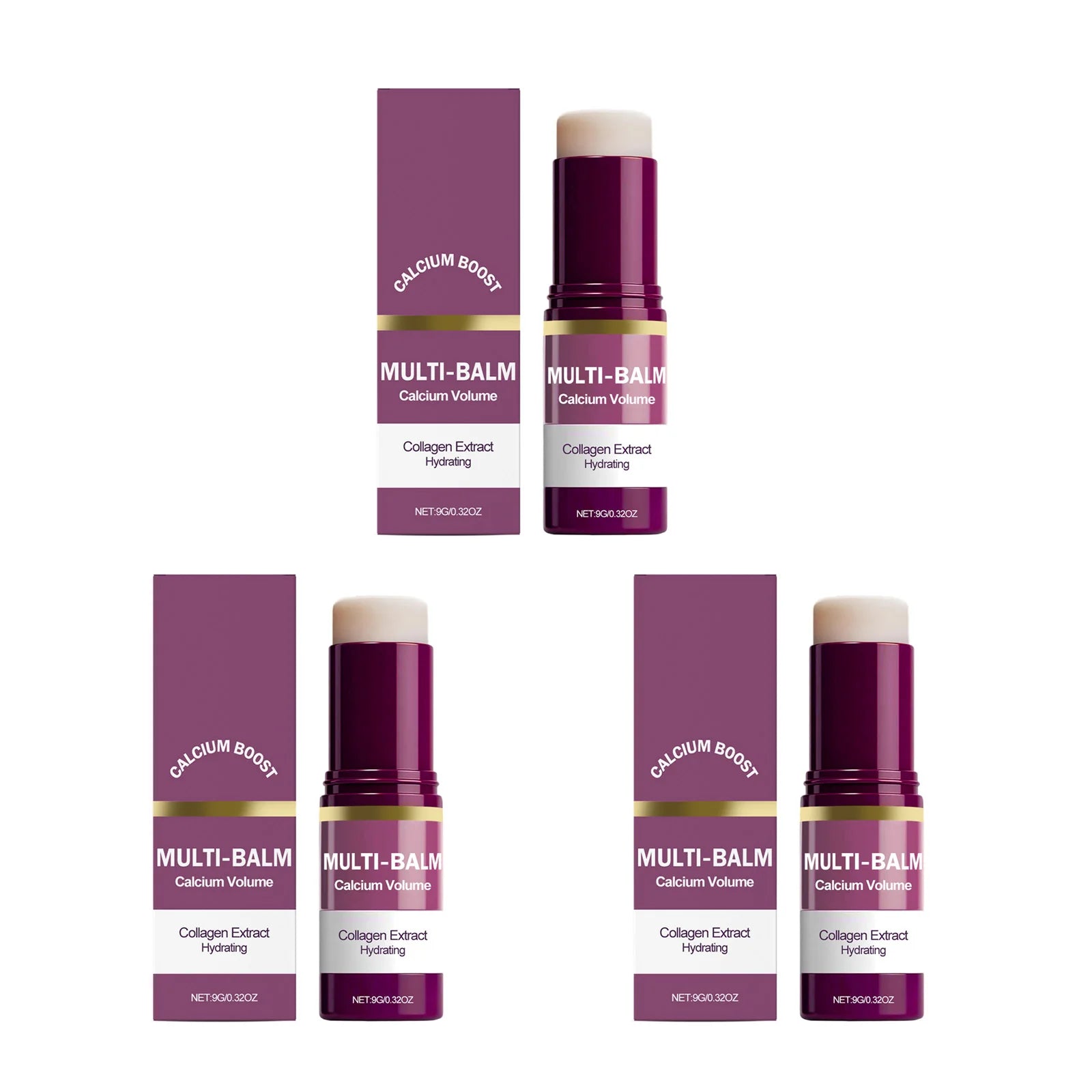 Hoygi Calcium Collagen Multi Balm Stick – Face, Eyes & Neck Moisturizing Balm Stick Oasis Select 3Pcs
