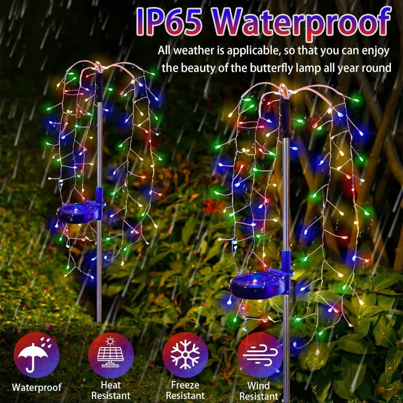 Solar-powered Ground Smoke Lamp LED Starry Sky Copper Wire Outdoor Waterproof Lawn and Courtyard Decorative Color Lamp Oasis Select