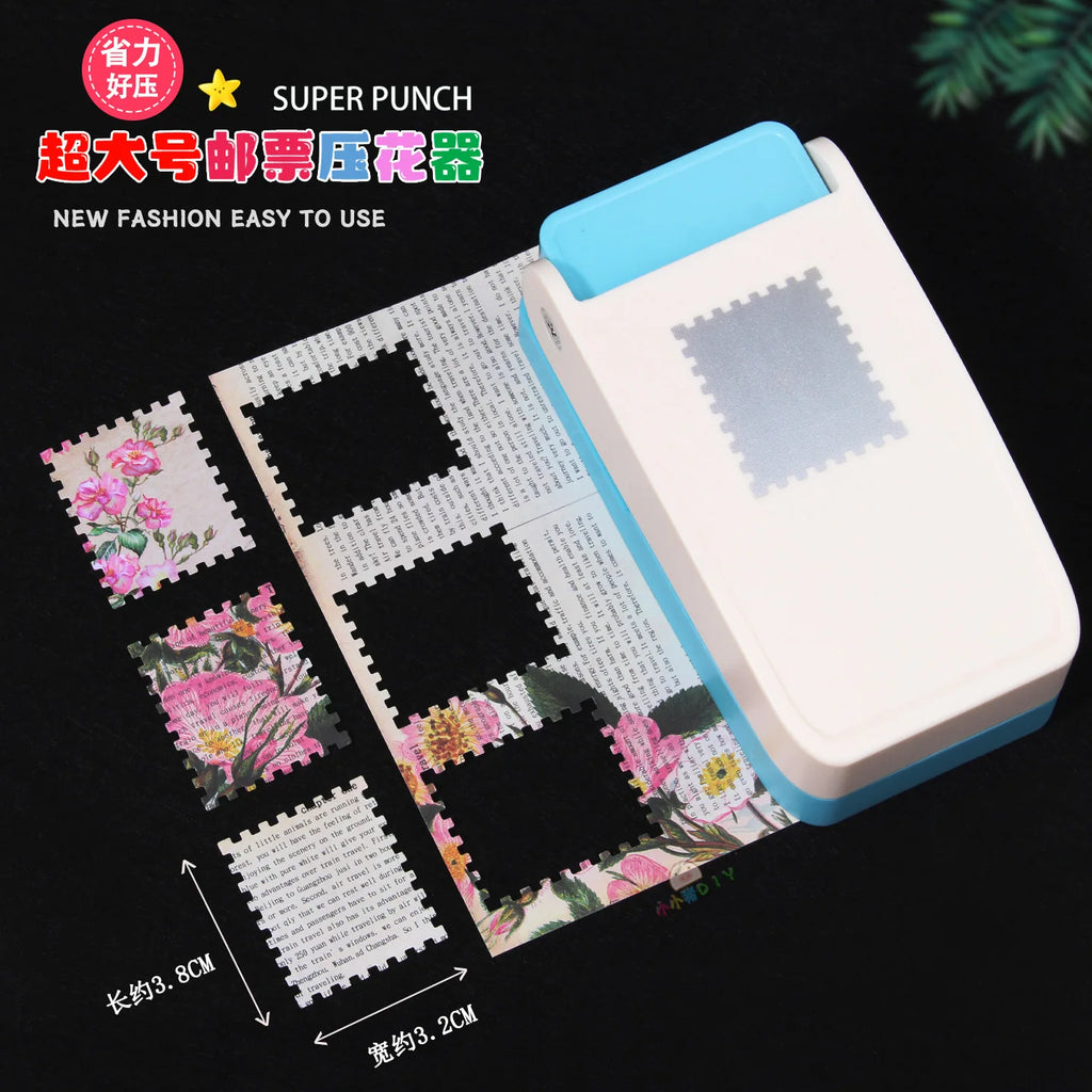 Stamp Embosser Punch Tool Journaling Scrapbooking Supplies for Kids DIY Postal Theme Craft Punch for Photo Frames & Card Making Oasis Select