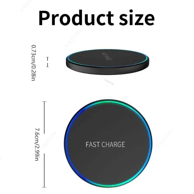 Induction LED Light Charging Station Mini Fast Wireless Charger Pad For iPhone 17 16 15 14 13 11 Pro Max For Samsung Xiaomi Oasis Select