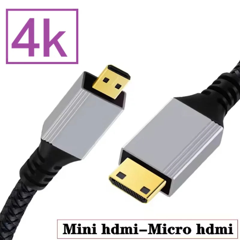 4k Mini HDMI Compatible To Micro HDMI Compatible Male HD Data C To D Mobile Computer High-Definition Tablet Connection Cable Oasis Select