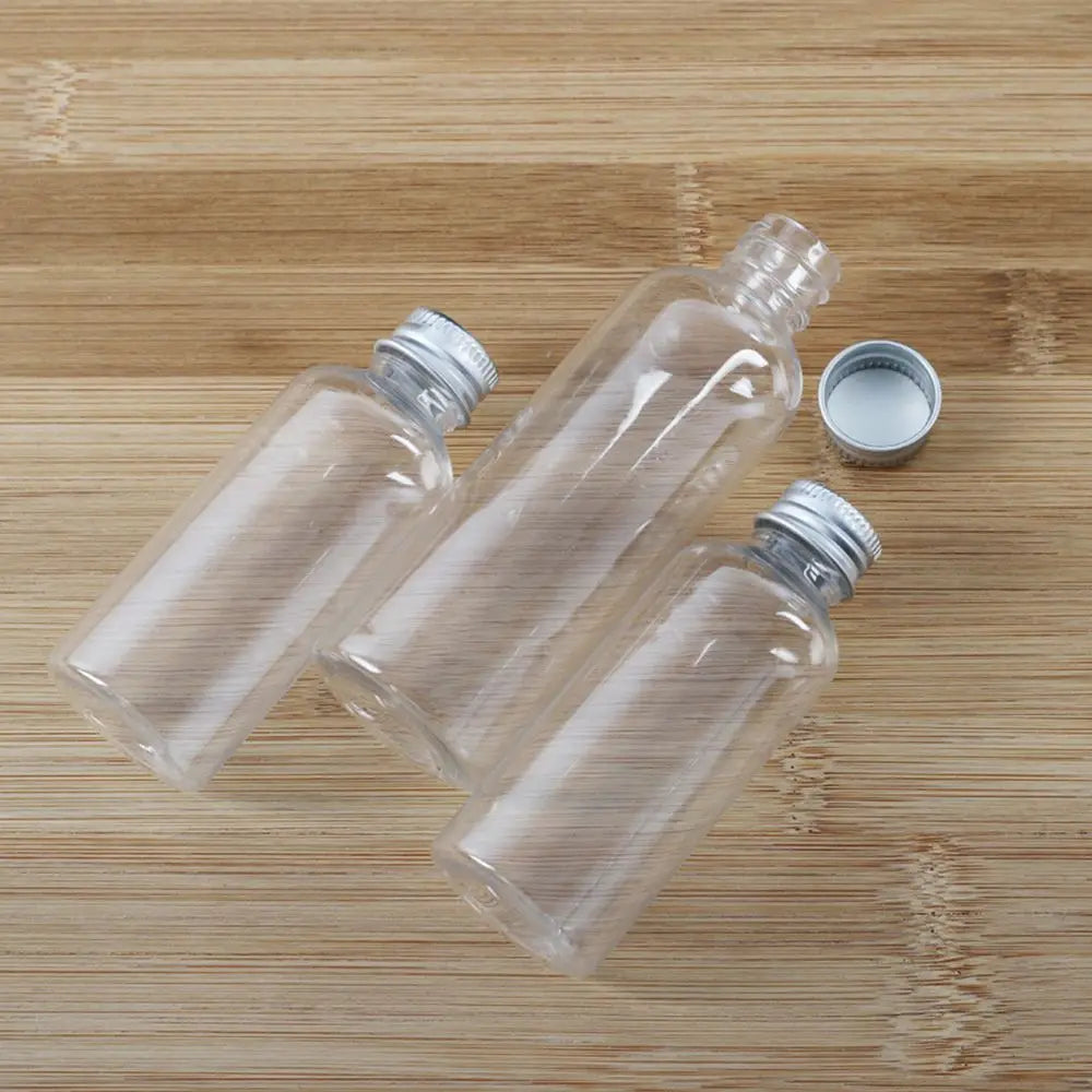 5/10/20/30ml Mini Transparent Glass Bottles Aluminium Cap Empty Sample Jars Storage Vials Liquid Containers Home Decor Oasis Select