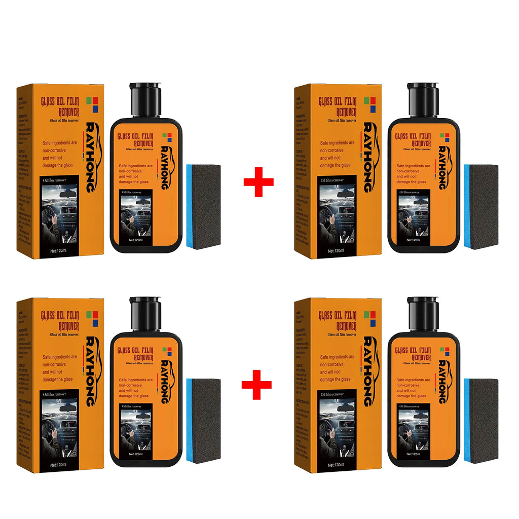 Glass Oil Film Remover for Car Windshield Cleaner with Sponge Car Glass Polishing Clear Window Auto Detailing Improve Clarity Oasis Select 4pcs