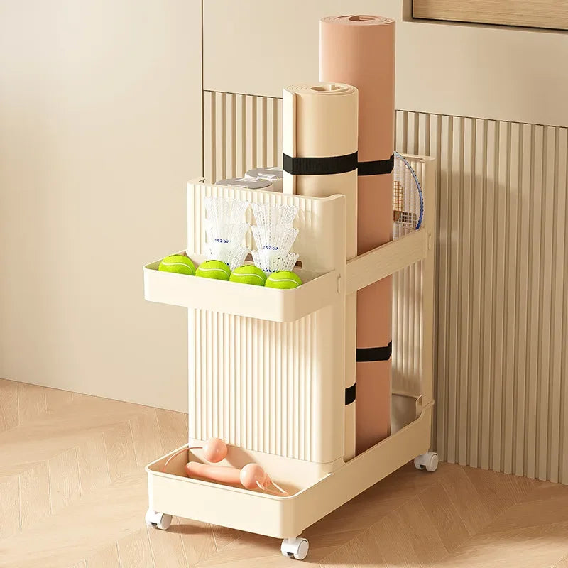 Multi-functional Household sports equipment storage cart finishing basket with wheels movable Durable Oasis Select
