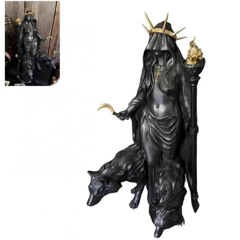 Hekate Niktipolos Goddess Figurine | Pagan Altar Sculpture Goddess Altar Figurine Oasis Select Style A