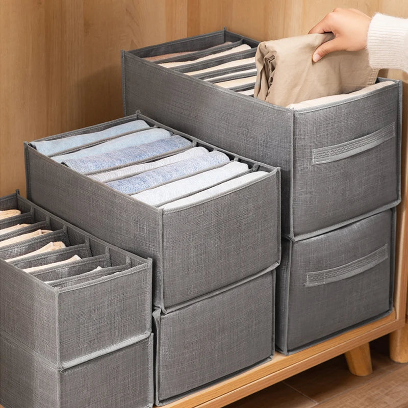 1pc Pants Storage Box, Jeans Divider Storage Box, Wardrobe 9 Grids Storage Basket Oasis Select