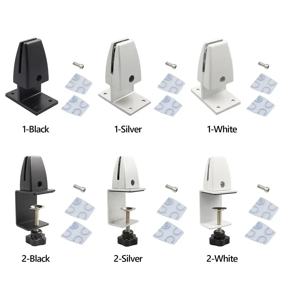 Aluminum Alloy Office Desk Baffle Clip Black White Silver Adjustable Glass Clamp Hardware Furniture Accessories Oasis Select